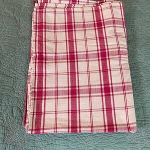 Pink and White Plaid country tablecloth